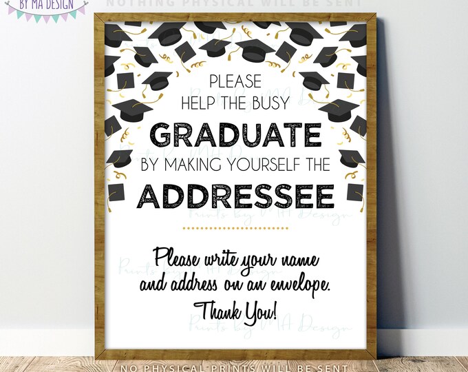 Address an Envelope Sign, Please Be the Addressee Write Your Name & Address on an Envelope, Thank You Cards, PRINTABLE 8x10/16x20” Sign <ID>