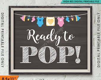 Ready to Pop Baby Shower, Popcorn, Cake Pop, Take a Treat, Baby Shower Decor, 8.5x11" Chalkboard Style Instant Download Digital Printable