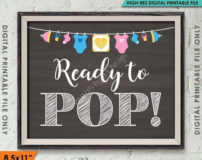 Ready to Pop Baby Shower, Popcorn, Cake Pop, Take a Treat, Baby Shower Decor, 8.5x11" Chalkboard Style Instant Download Digital Printable