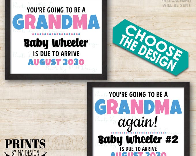 You're Going to be a Grandma Sign, Grandmother Again Reveal, We're Pregnant, Expecting Announcement, Custom PRINTABLE 8.5x11" Digital File
