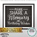 Share a Memory or Birthday Wishes Sign, Write a Memory Share Memories ...