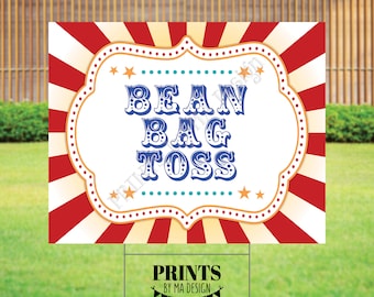 Bean Bag Toss Carnival Party Sign, Carnival Games, Circus Party Activities, PRINTABLE 8x10/16x20” Bean Bag Toss Sign <ID>