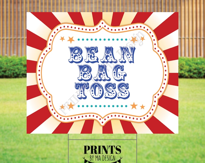 Bean Bag Toss Carnival Party Sign, Carnival Games, Circus Party Activities, PRINTABLE 8x10/16x20” Bean Bag Toss Sign <ID>