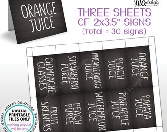 Mimosa Bar Labels, Mimosa Menu Tags, Mom-osa, Bridal or Baby Shower Placecards, PRINTABLE 8.5x11” Sheet of 30 Chalkboard Style Signs <ID>