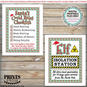 Elf Quarantine Signs Keep Santa Healthy During Covid - Etsy