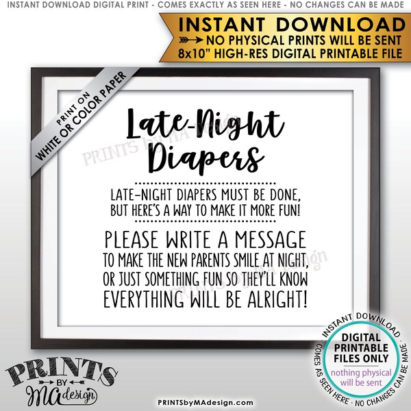 Late Night Diapers Sign - Etsy