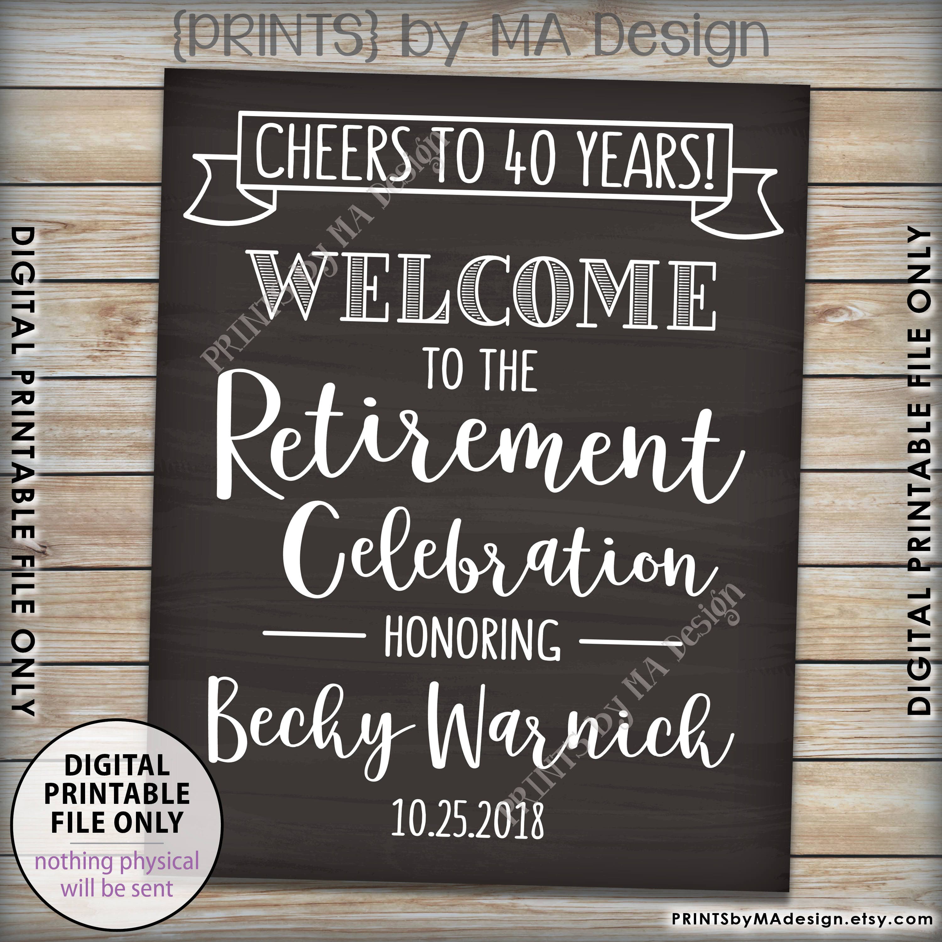Retirement Party Sign, Cheers to Retirement to the Retirement