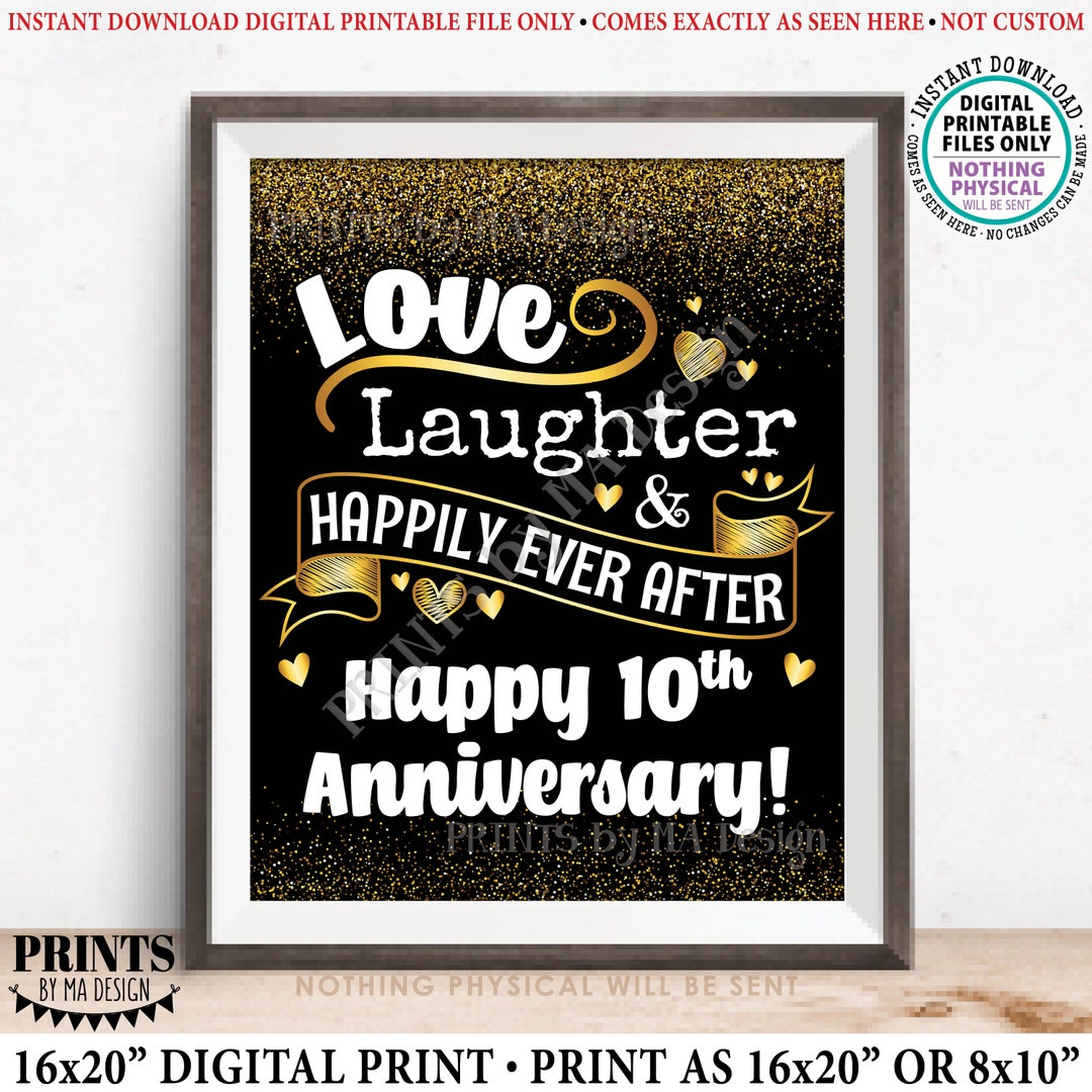Regalo/decoración del décimo aniversario risas de amor y Etsy España