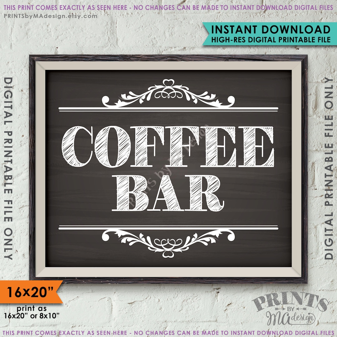 Coffee Bar Sign Coffee Sign Coffee Station Wedding Bridal Etsy