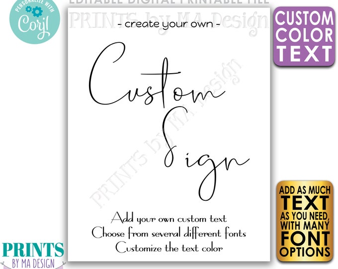 Custom Wedding Sign, Choose Your Text and Colors, One Editable PRINTABLE 8x10/16x20” Portrait Sign <Edit Yourself with Corjl>