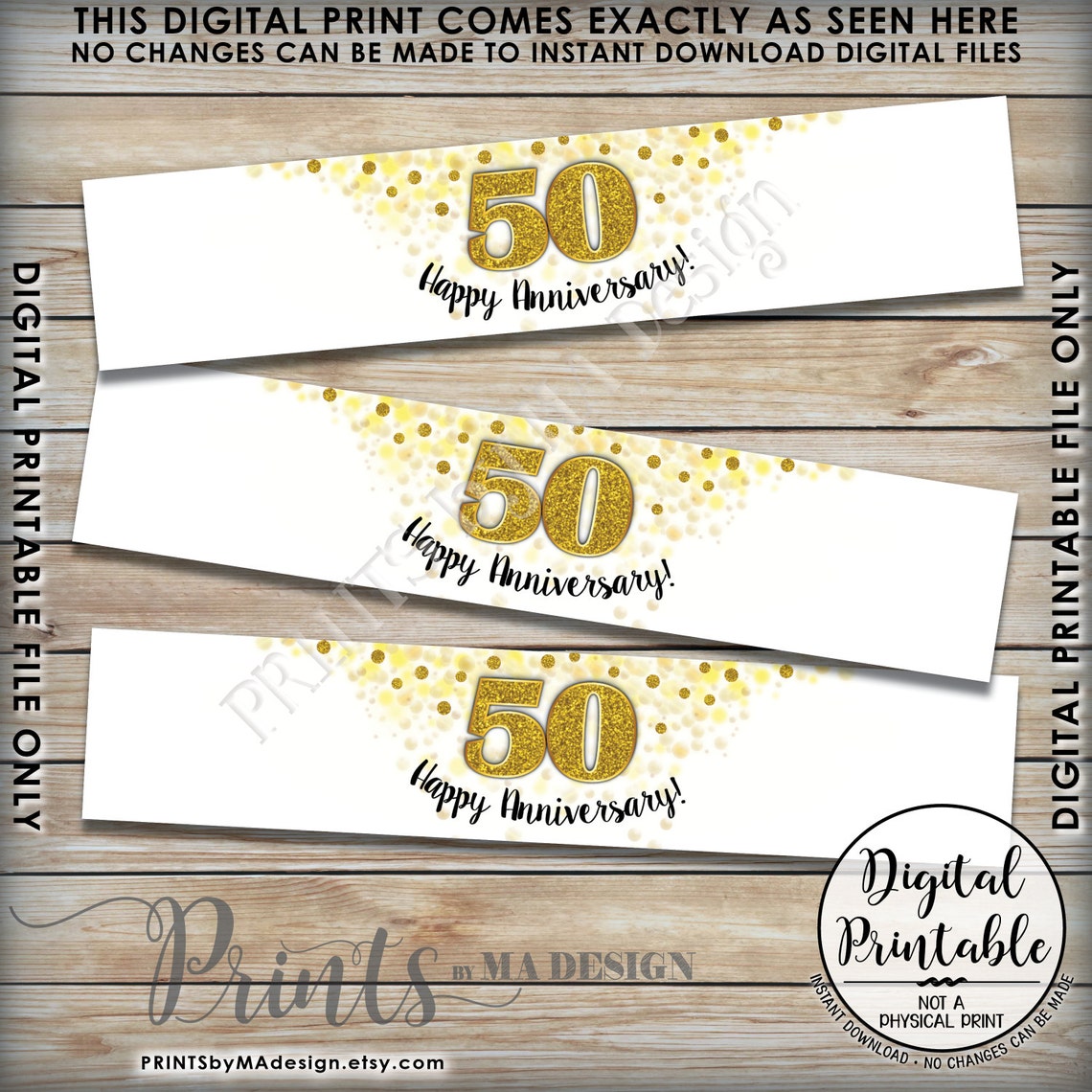Water Bottle Labels Printable 50th Anniversary Party - Etsy