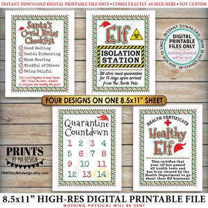 Elf Quarantine Signs Keep Santa Healthy During Covid - Etsy