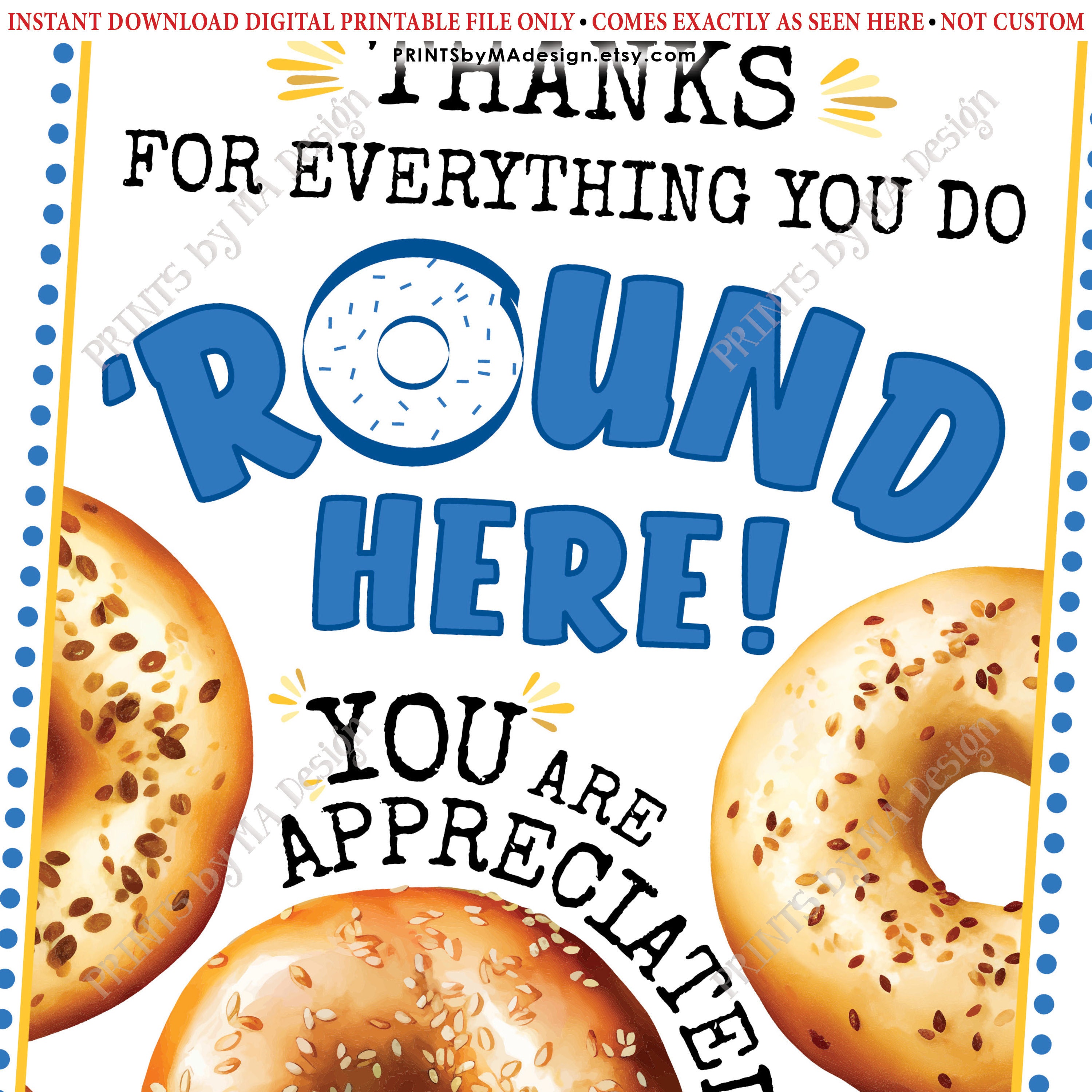 Bagel Teacher Appreciation Free Printable Bagel Teacher Appreciation Free Printable