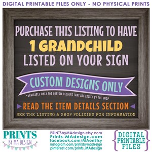 Add-on for Grandchildren Sign, ONE Grandchild, Must be purchased in addition to a custom Grandchildren sign that is edited by this shop
