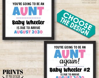 Aunt Pregnancy Announcement Sign, Going to be an Aunt Again, Announce Expecting Niece or Nephew, Custom PRINTABLE 8.5x11" Digital File