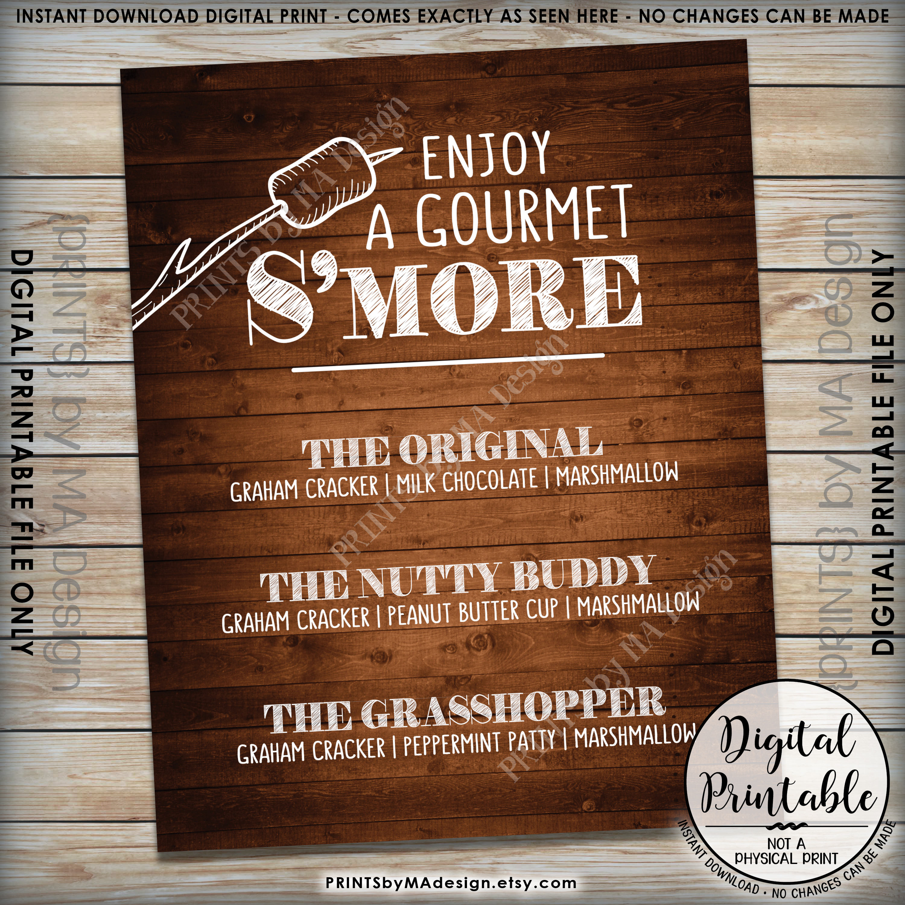 Free Printable Smores Sign