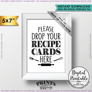 Lascia qui il tuo cartello con la ricetta, consegna della carta con la ricetta, cartello con la ricetta dell'addio al nubilato, addio al nubilato, download immediato stampabile da 5x7"