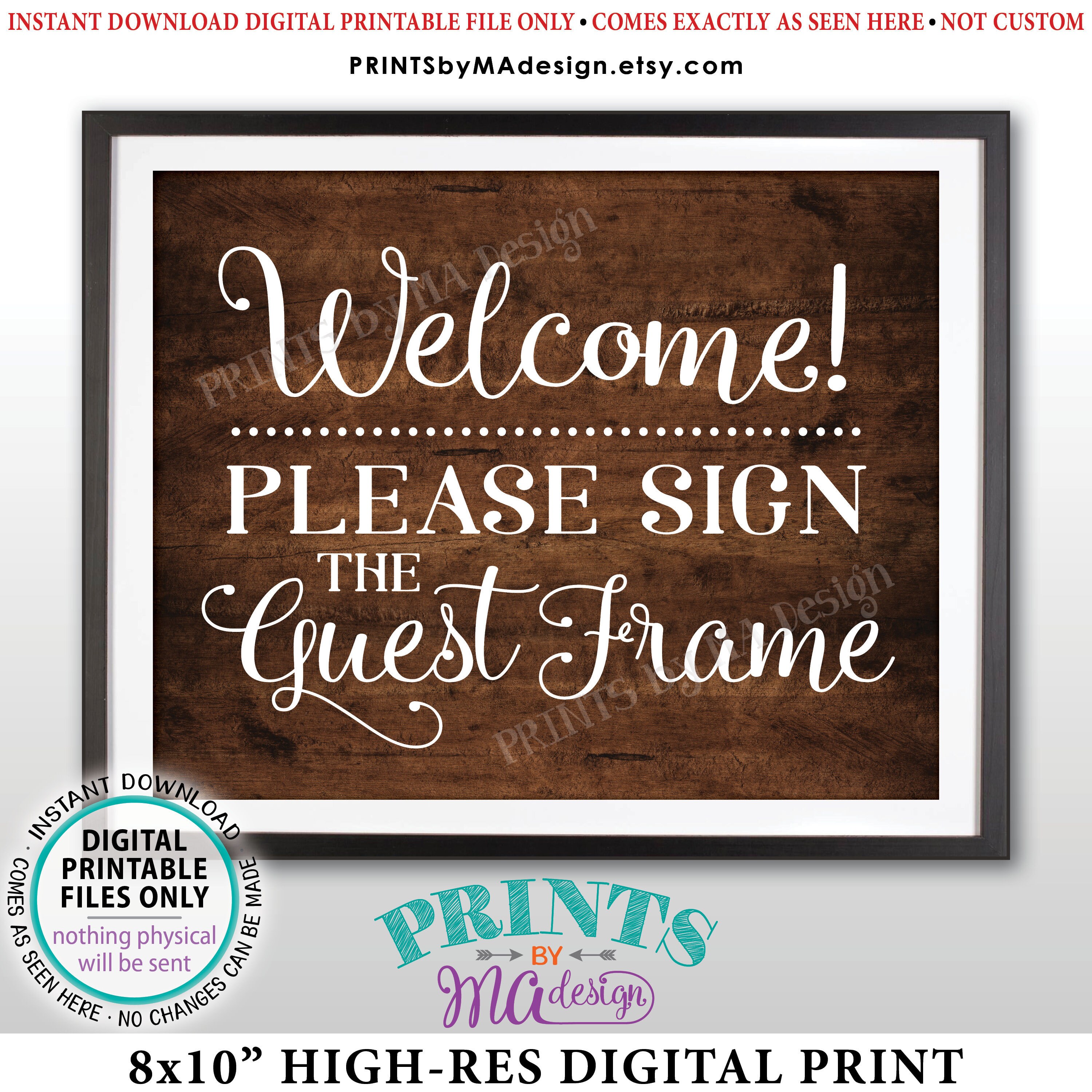 Guest Frame Sign Welcome Please The Guest Frame Sign Welcome Please