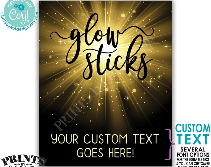 Editable Glow Sticks Sign, Wedding Send Off Sign, Custom PRINTABLE 16x20/8x10” Glow Stick Sign <Edit Yourself with Corjl>