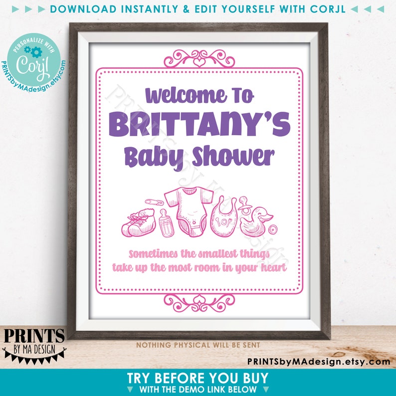 Editable Baby Shower Welcome Sign Custom PRINTABLE - Etsy