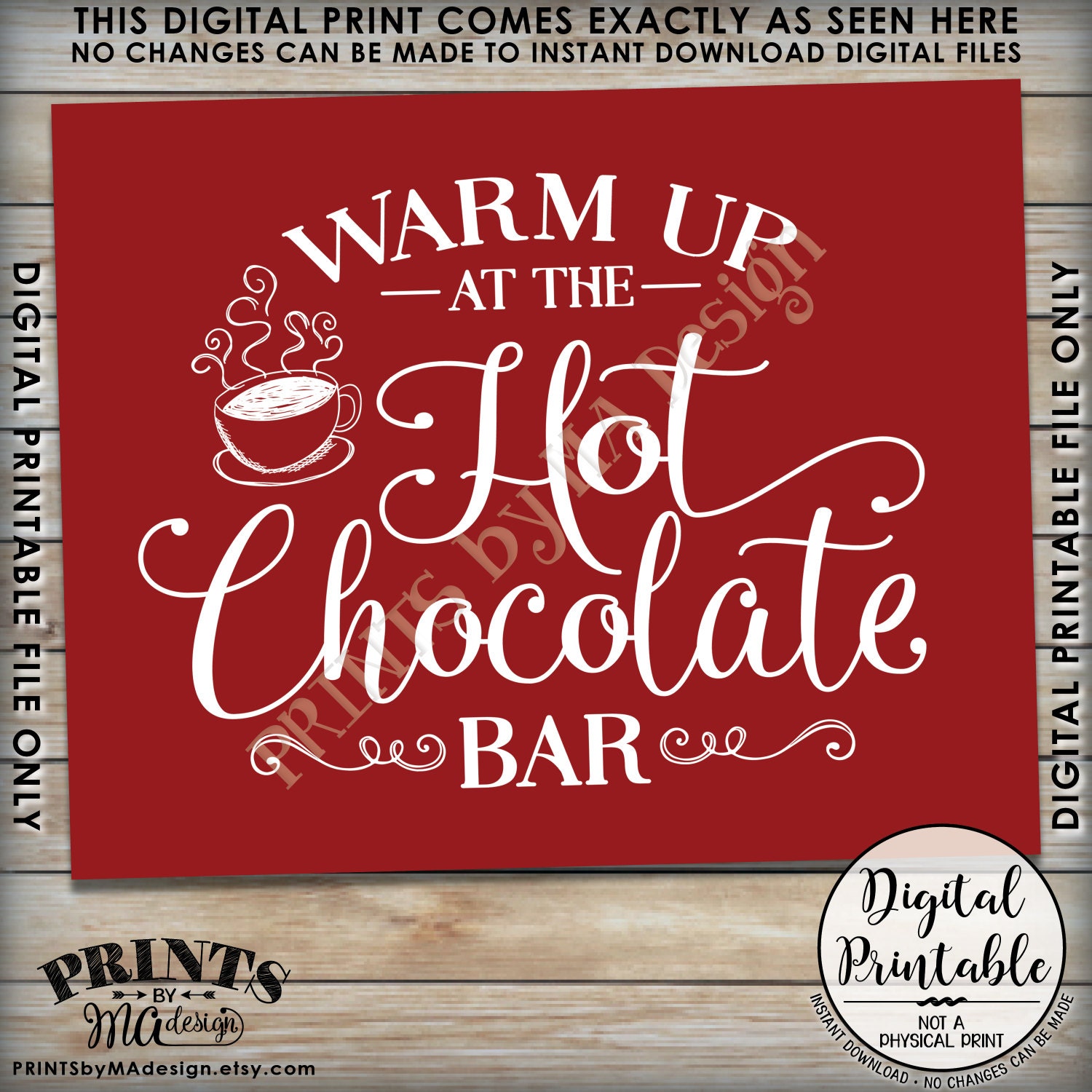Hot Chocolate Bar Sign Printable Free Pdf