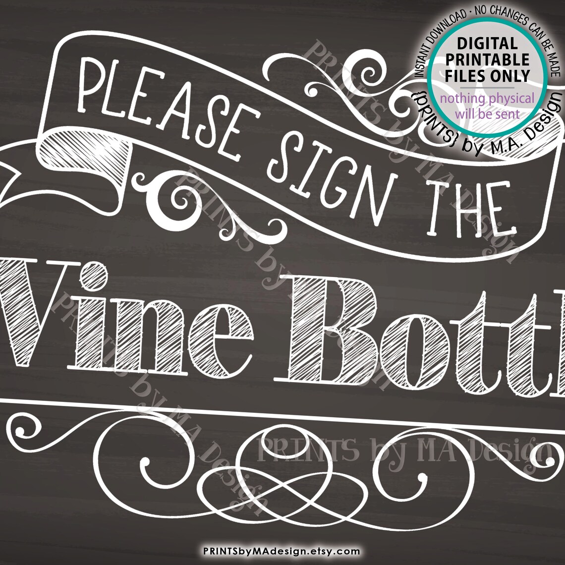Please Sign the Wine Bottle Sign PRINTABLE 5x7 Chalkboard | Etsy