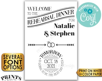Rehearsal Dinner Sign, Tomorrow is Going to Be The Best Day Ever, PRINTABLE 24x36” Wedding Rehearsal Sign <Edit Yourself with Corjl>