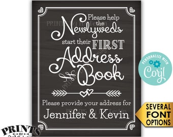 Wedding Address Book Sign, Ask Guests for their Address, PRINTABLE 8x10/16x20” Chalkboard Style Wedding Sign <Edit Yourself with Corjl>