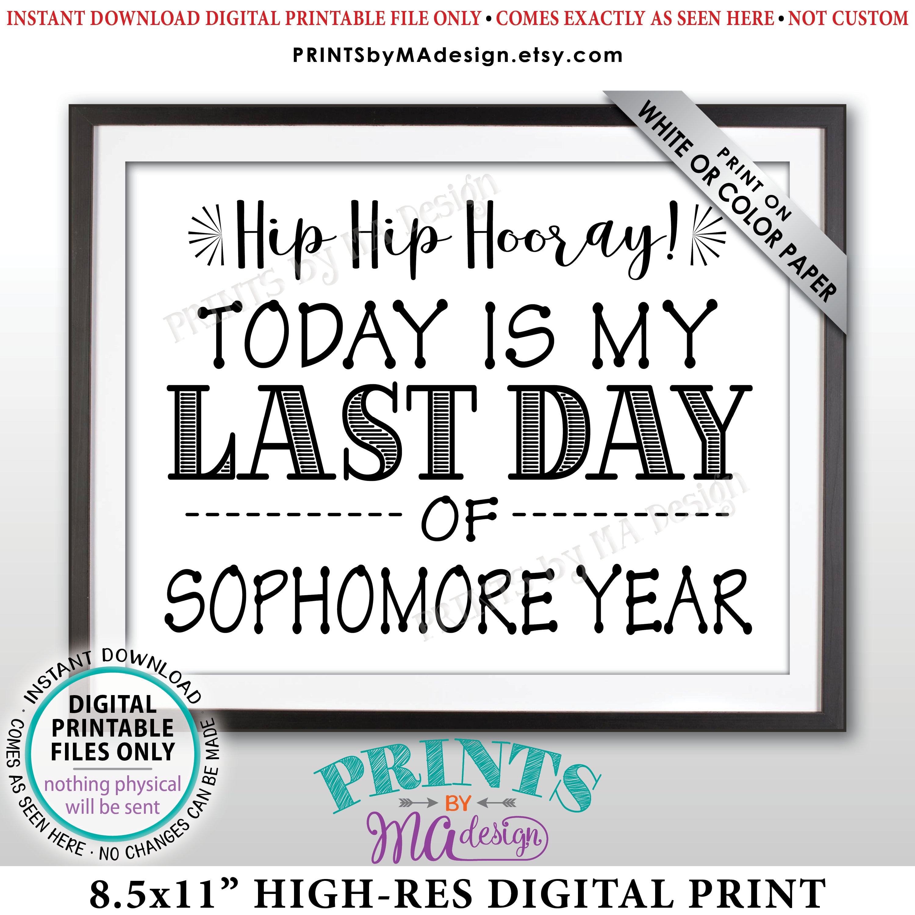 First Day Of Sophomore Year Free Printable Pdf Free