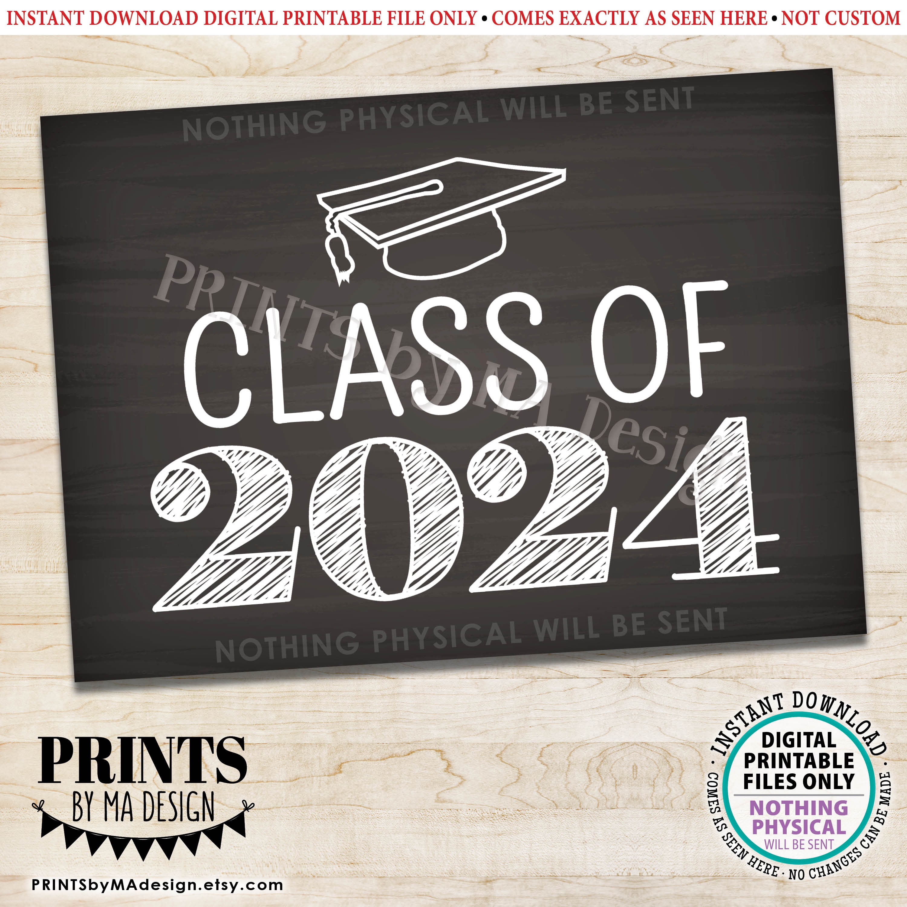 Class of 2024 Sign High School Graduation Party Decorations Etsy