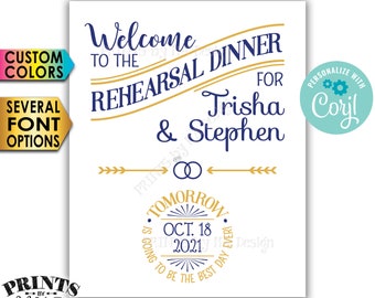 Rehearsal Dinner Sign, Tomorrow is Going to Be The Best Day Ever, PRINTABLE 8x10/16x20” Wedding Rehearsal Sign <Edit Yourself with Corjl>