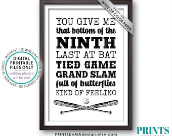 Baseball Wedding Sign, Grand Slam Wedding Reception Decorations, Crossed Baseball Bats, PRINTABLE 24x36” Black & White Sign <ID>