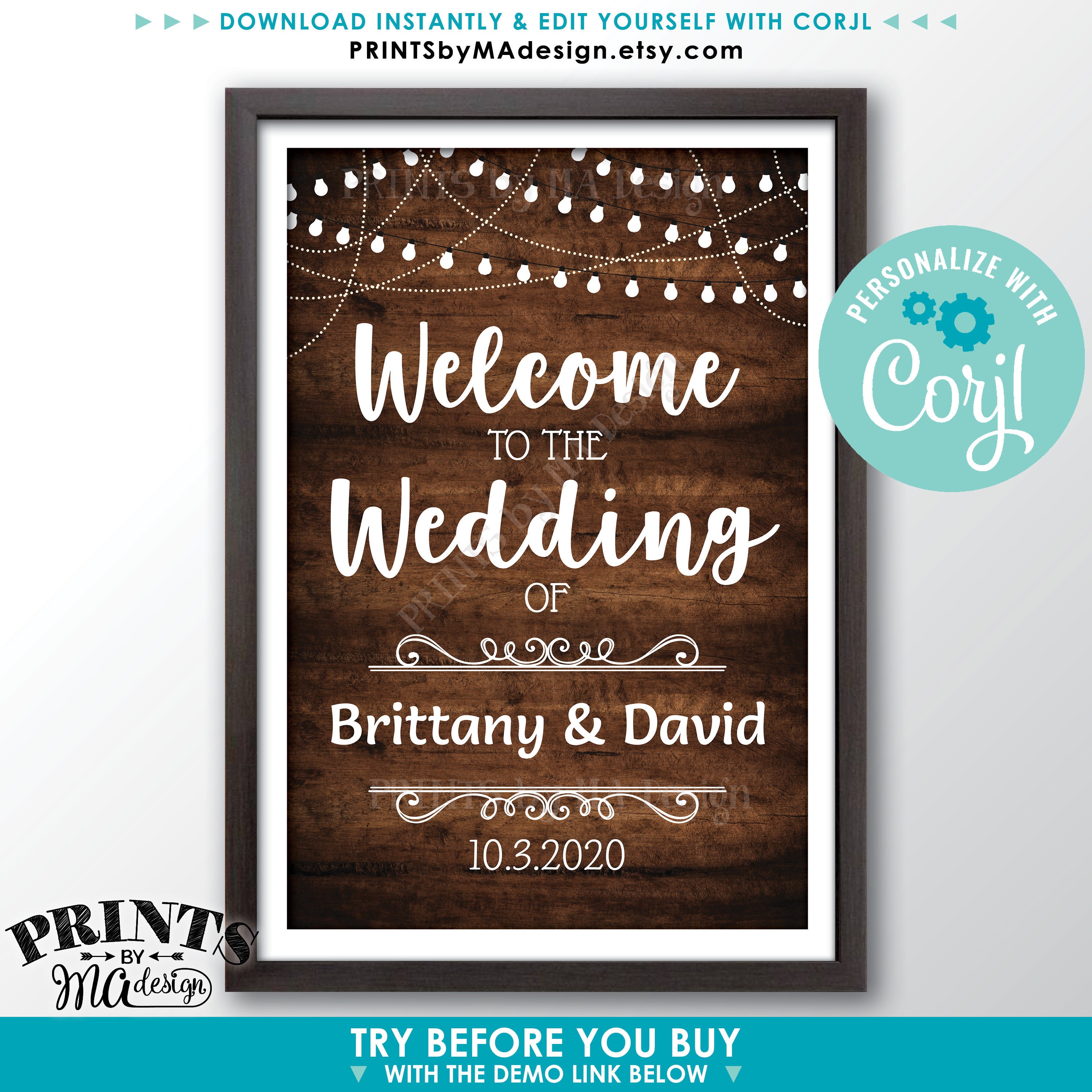 Wedding Sign, to the Wedding of, PRINTABLE 24x36 Rustic Wood Style Wedding Wedding Sign, to the Wedding of, PRINTABLE 24x36 Rustic Wood Style Wedding