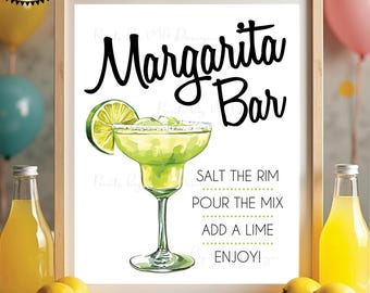 Margarita Sign, DIY Margarita Bar, Wedding Bar Menu, Make Your Own Signature Drink Station, PRINTABLE 8x10/16x20” Sign <ID>