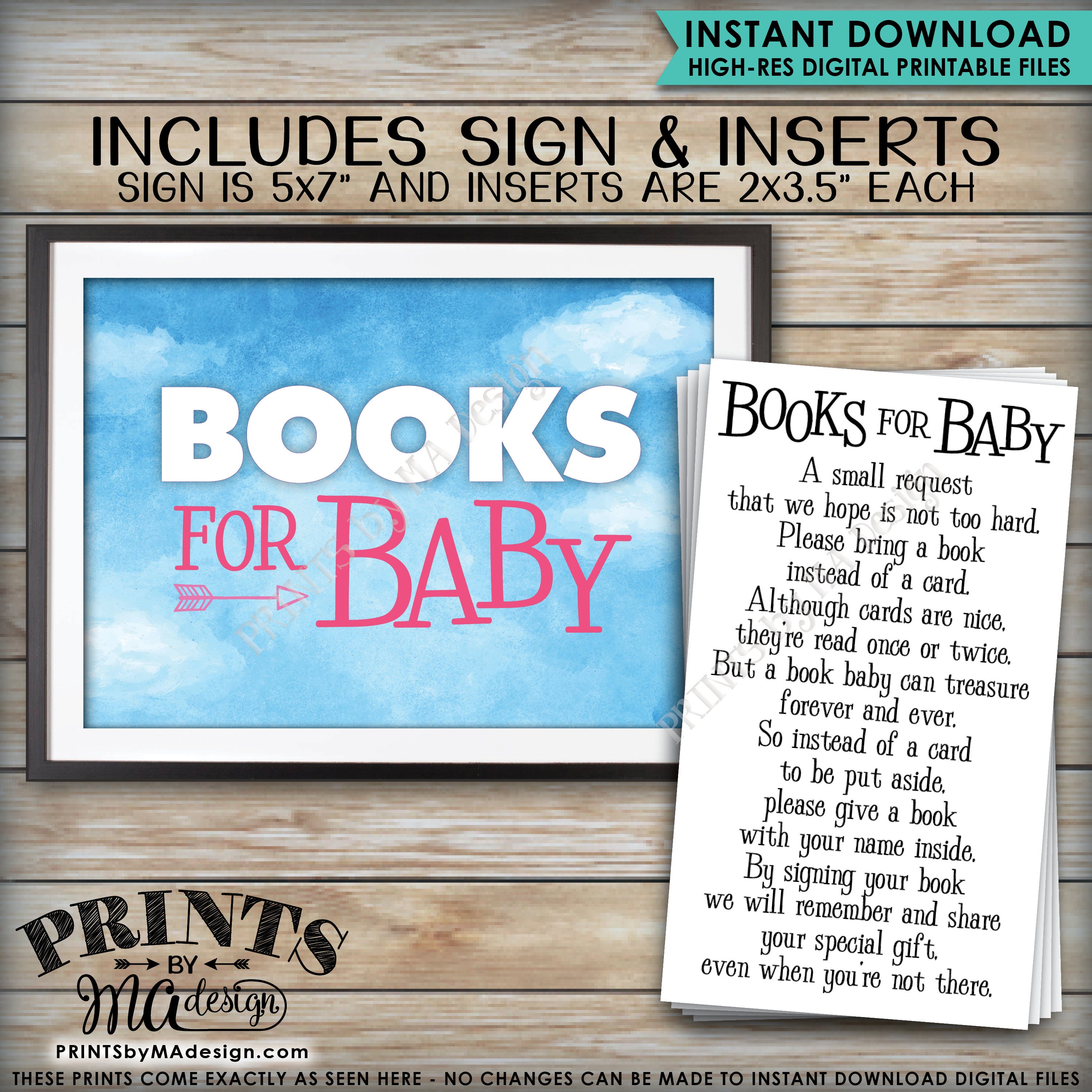 Books For Baby Shower Invite Inserts Sign Bring A Book Instead Of A Books For Baby Shower Invite Inserts Sign Bring A Book Instead Of A