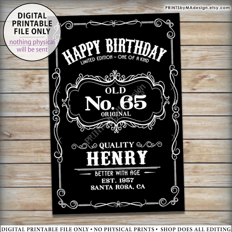 Happy Birthday Sign Better With Age Vintage Birthday Poster - Etsy