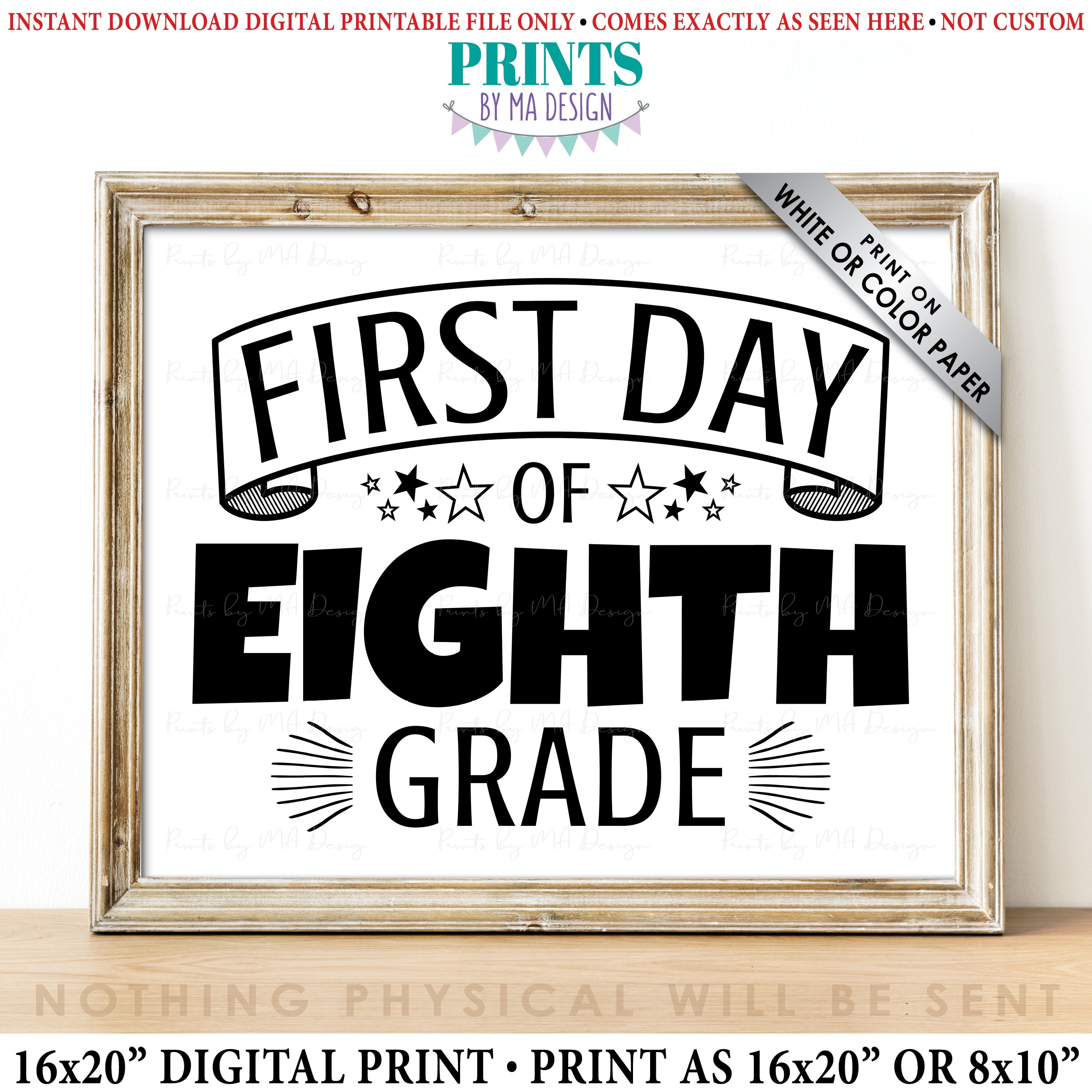 SALE First Day of Eighth Grade Sign Starting 8th Grade Back to SALE First Day of Eighth Grade Sign Starting 8th Grade Back to