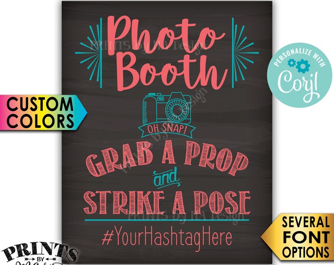 Photobooth Sign, Share on Social Media, Wedding Photo Booth Sign, PRINTABLE 8x10/16x20” Chalkboard Style Sign <Edit Yourself with Corjl>