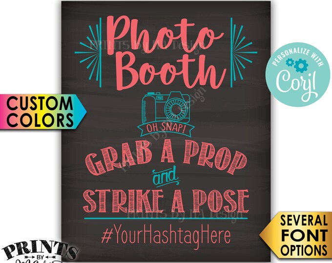 Photobooth Sign, Share on Social Media, Wedding Photo Booth Sign, PRINTABLE 8x10/16x20” Chalkboard Style Sign <Edit Yourself with Corjl>