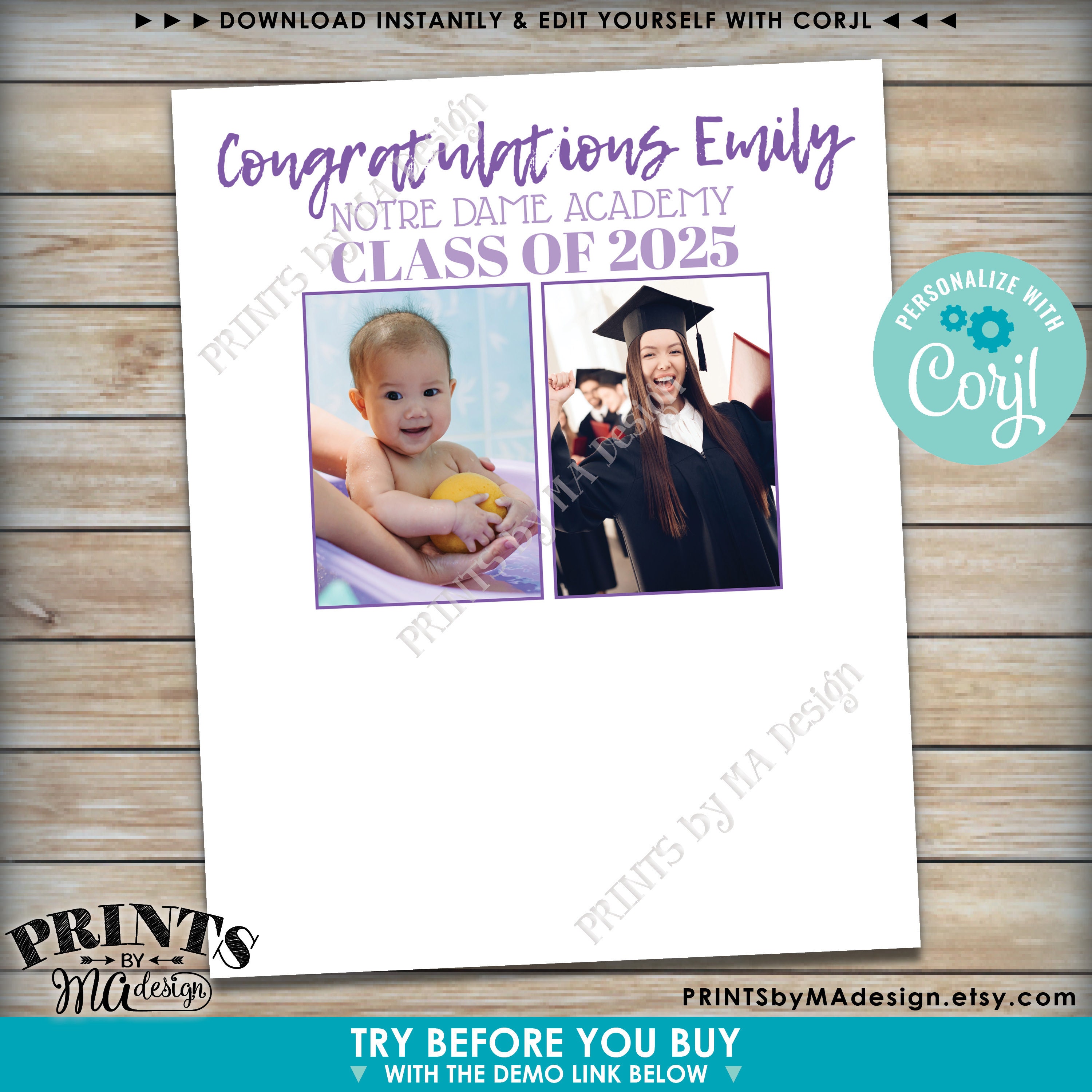 Personalized Signature Picture Frame - Graduation Party