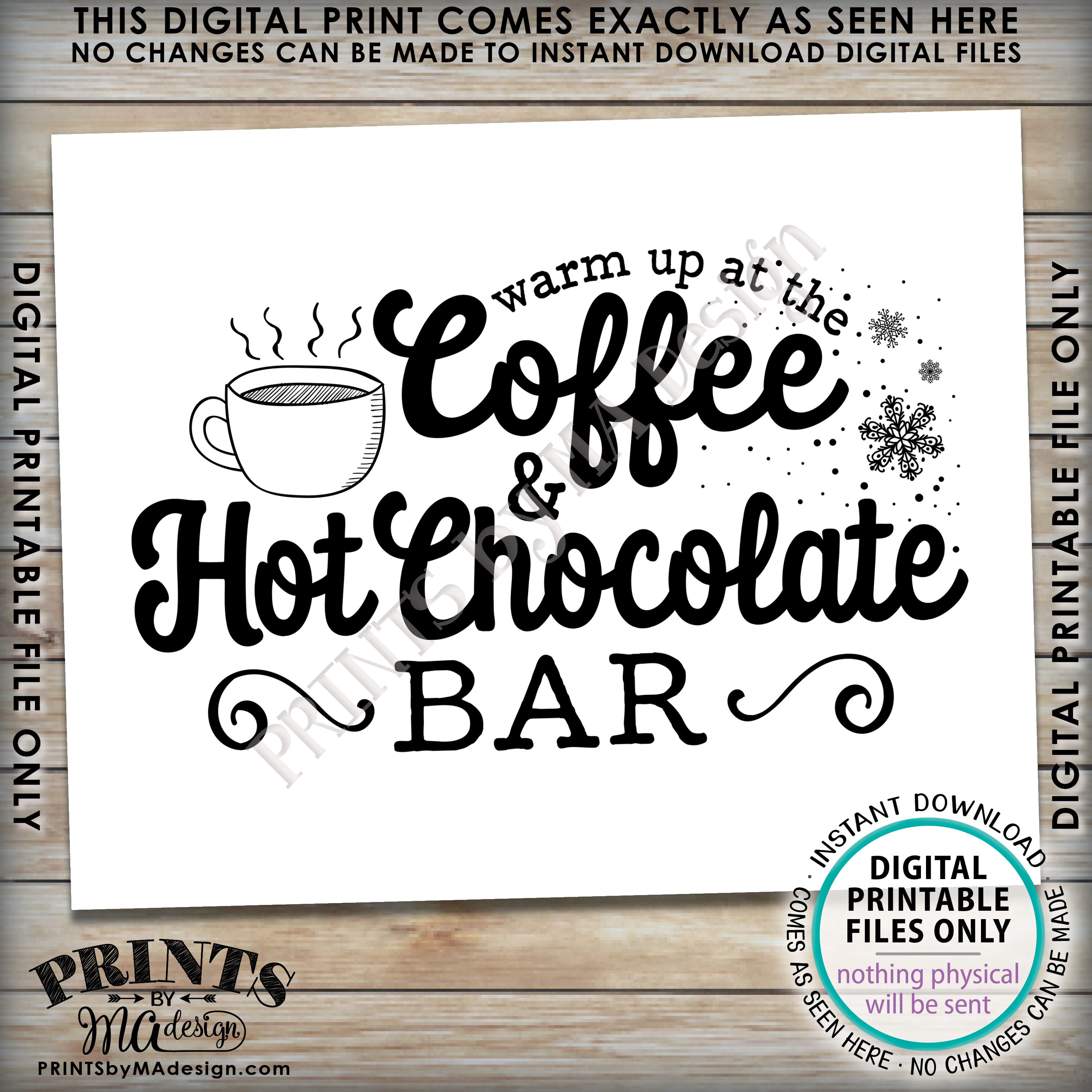 Coffee And Hot Chocolate Sign Warm Up At The Coffee Hot Etsy Canada
