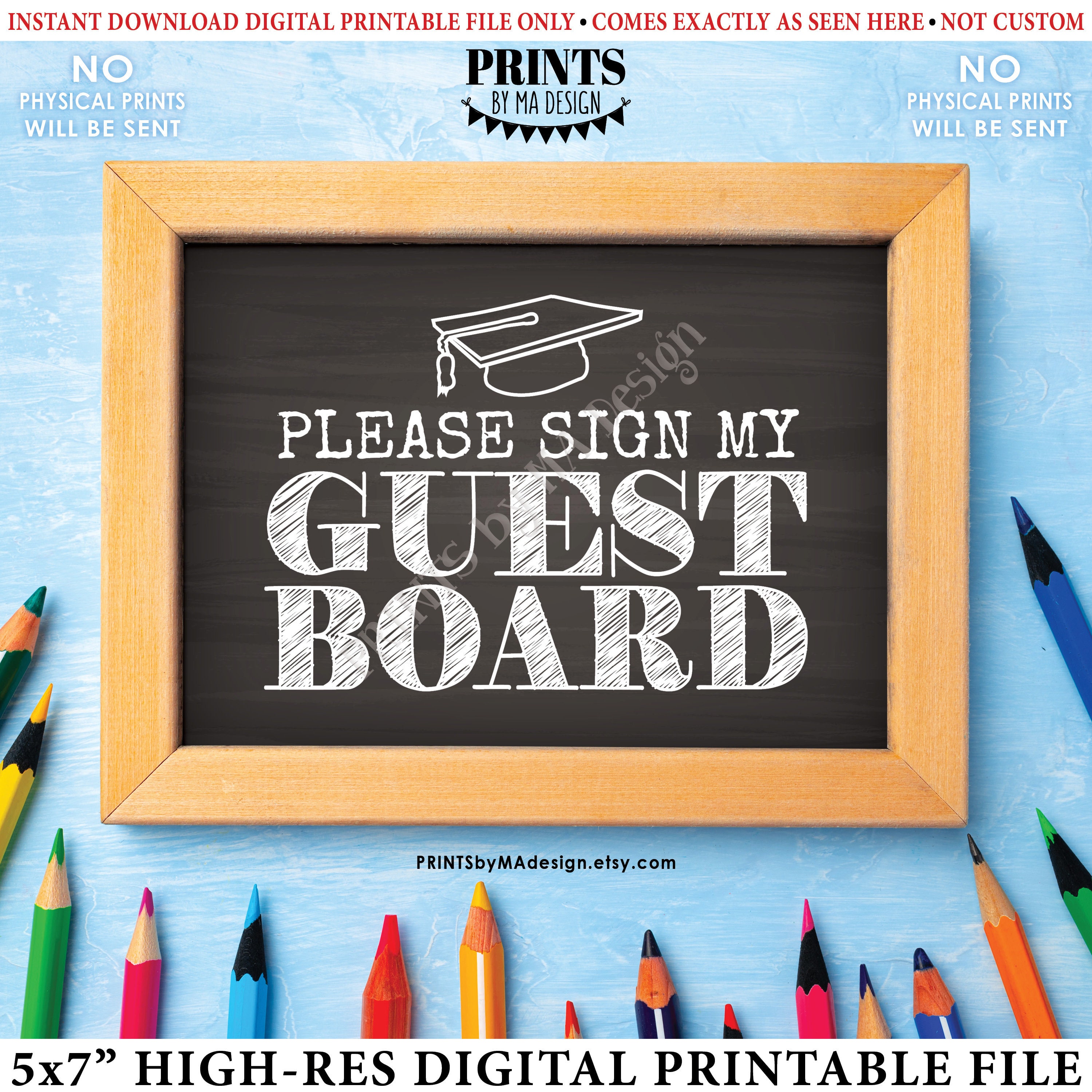 Please Sign My Guest Board Graduation Party Sign, Grad Decorations ...