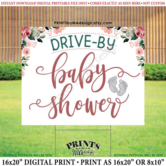 Driveby Baby Shower Sign Baby Shower Parade Rose Gold Blush Etsy