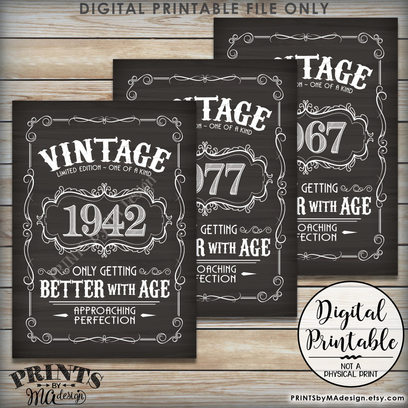 Vintage Birthday Invitation Better with Age Whiskey themed Etsy
