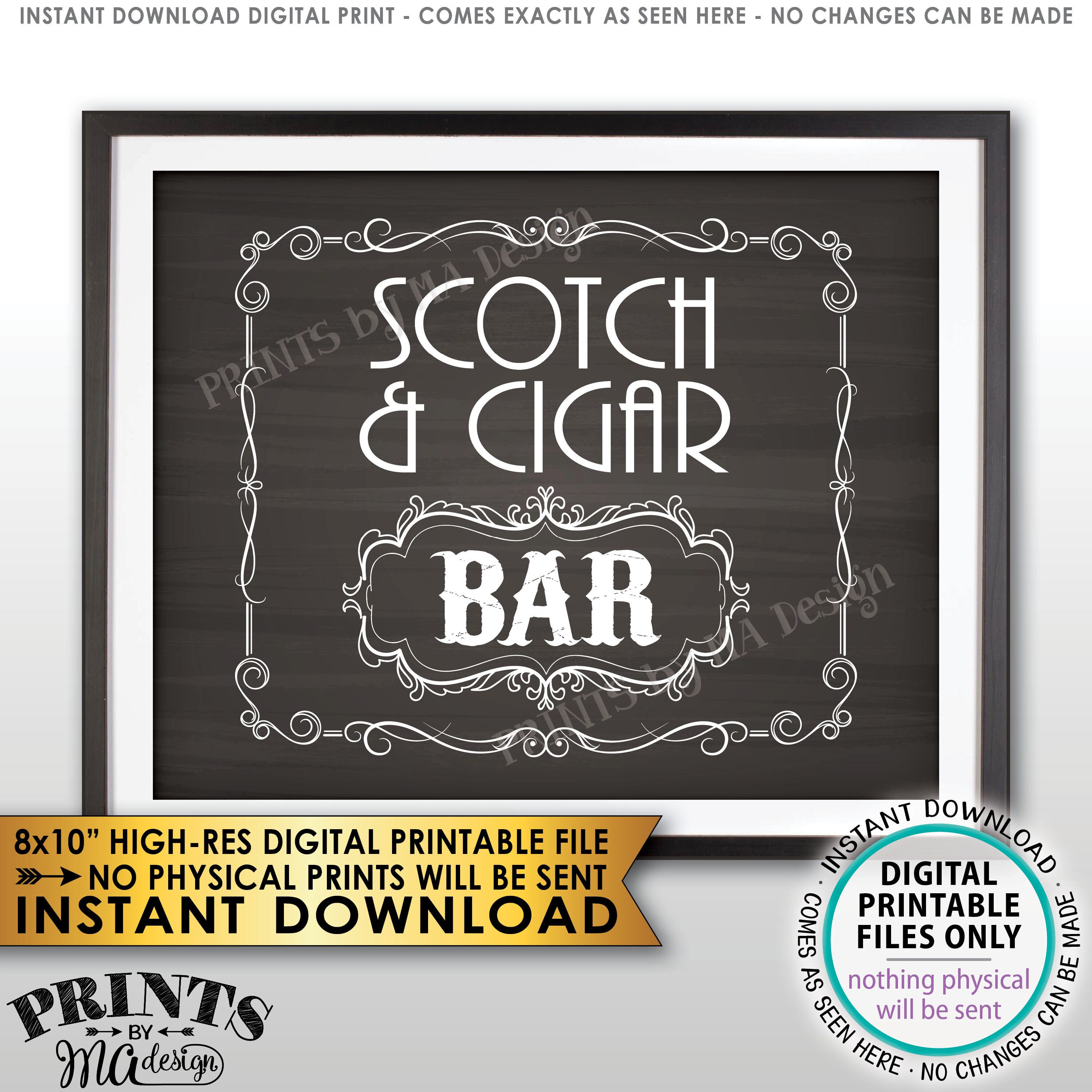Scotch Cigar Bar Decor Soctch And Cigar Bar Sign Whiskey And