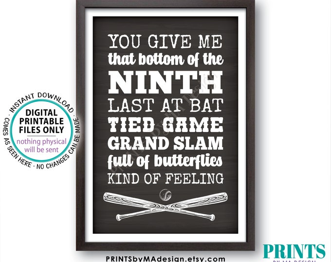 Baseball Wedding Sign, Grand Slam Wedding Reception Decorations, Crossed Baseball Bats, PRINTABLE 24x36” Chalkboard Style Sign <ID>