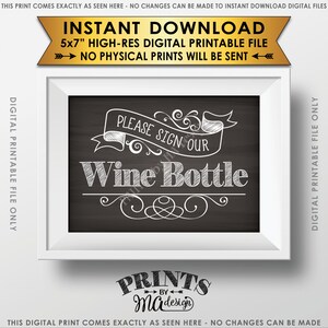 Please Sign Our Wine Bottle Sign, Guestbook Alternative, Wedding Reception, Anniversary ...