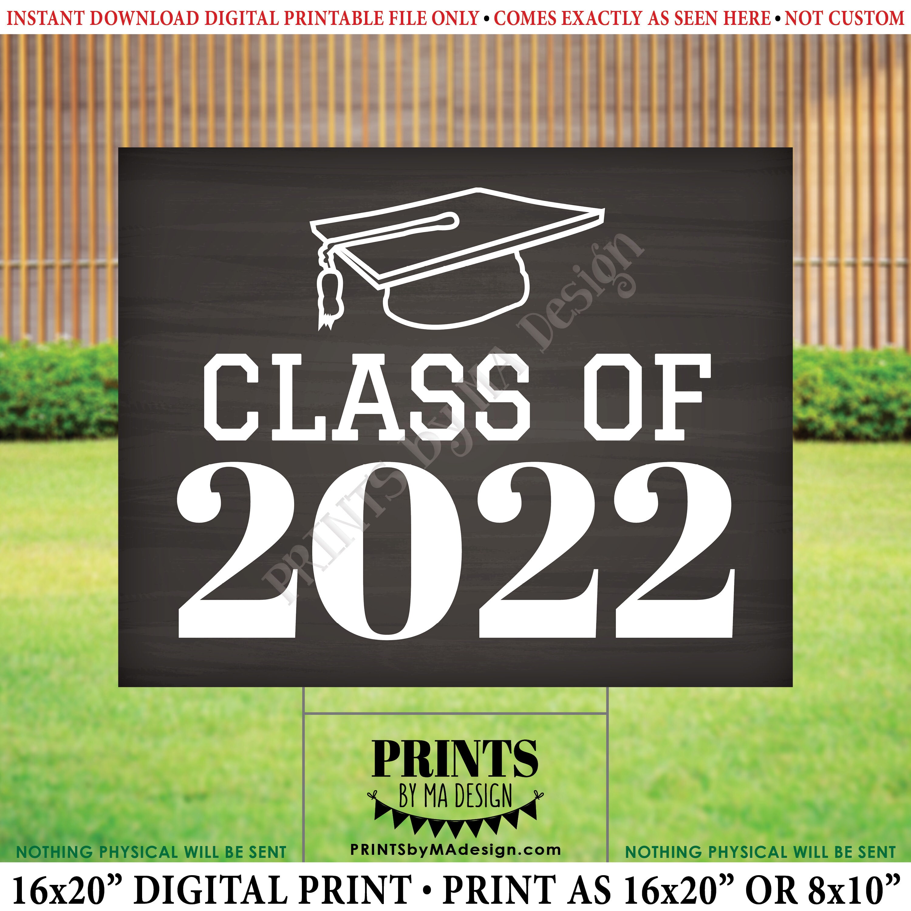 Class Of 2022 Sign High School Graduation In 2022 Printable 8x10