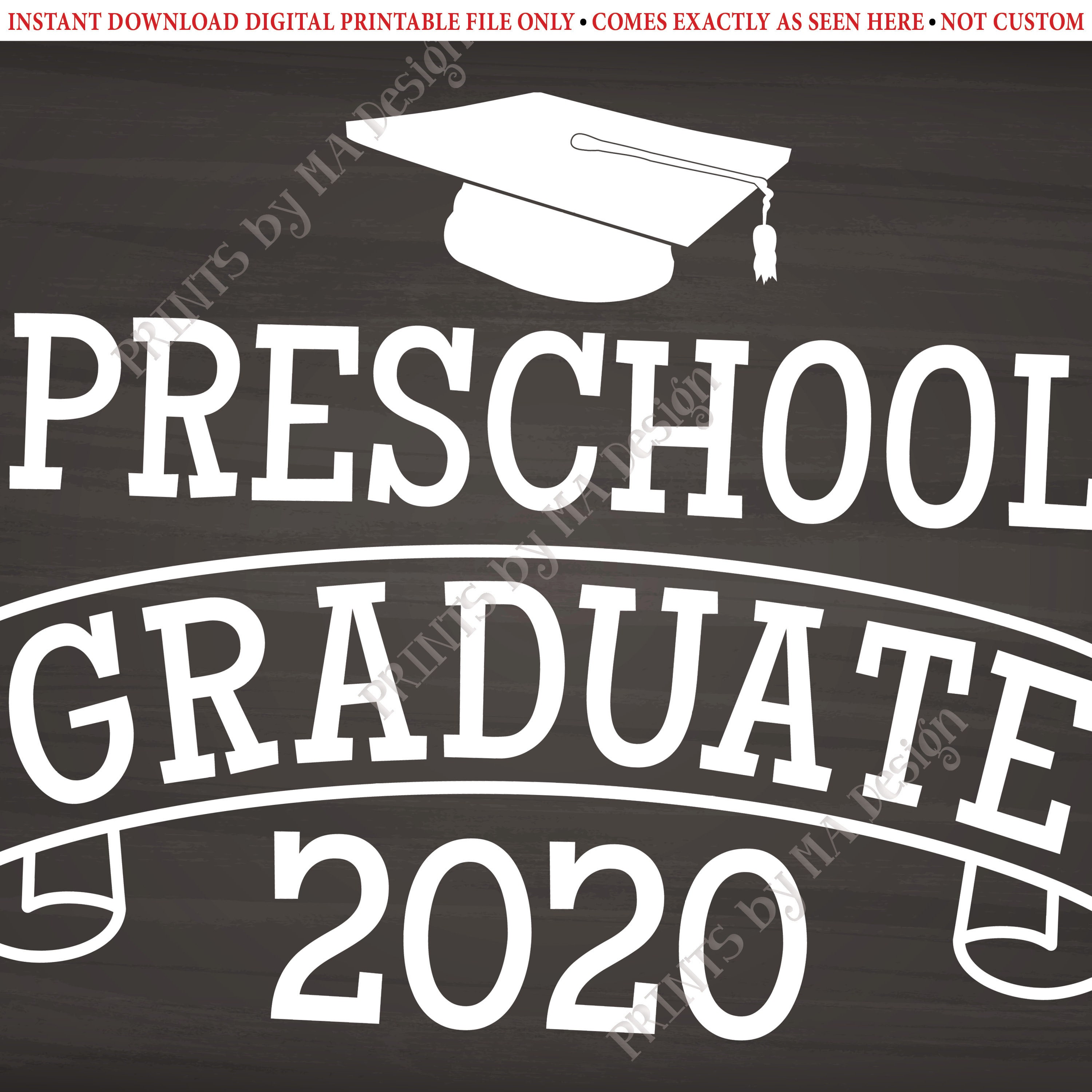 Preschool Graduate Sign, Class of 2020, Preschool Graduation ...