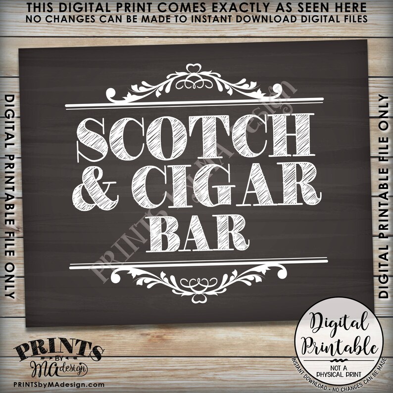 Scotch and Cigar Bar Sign Scotch & Cigar Sign Scotch Sign Etsy